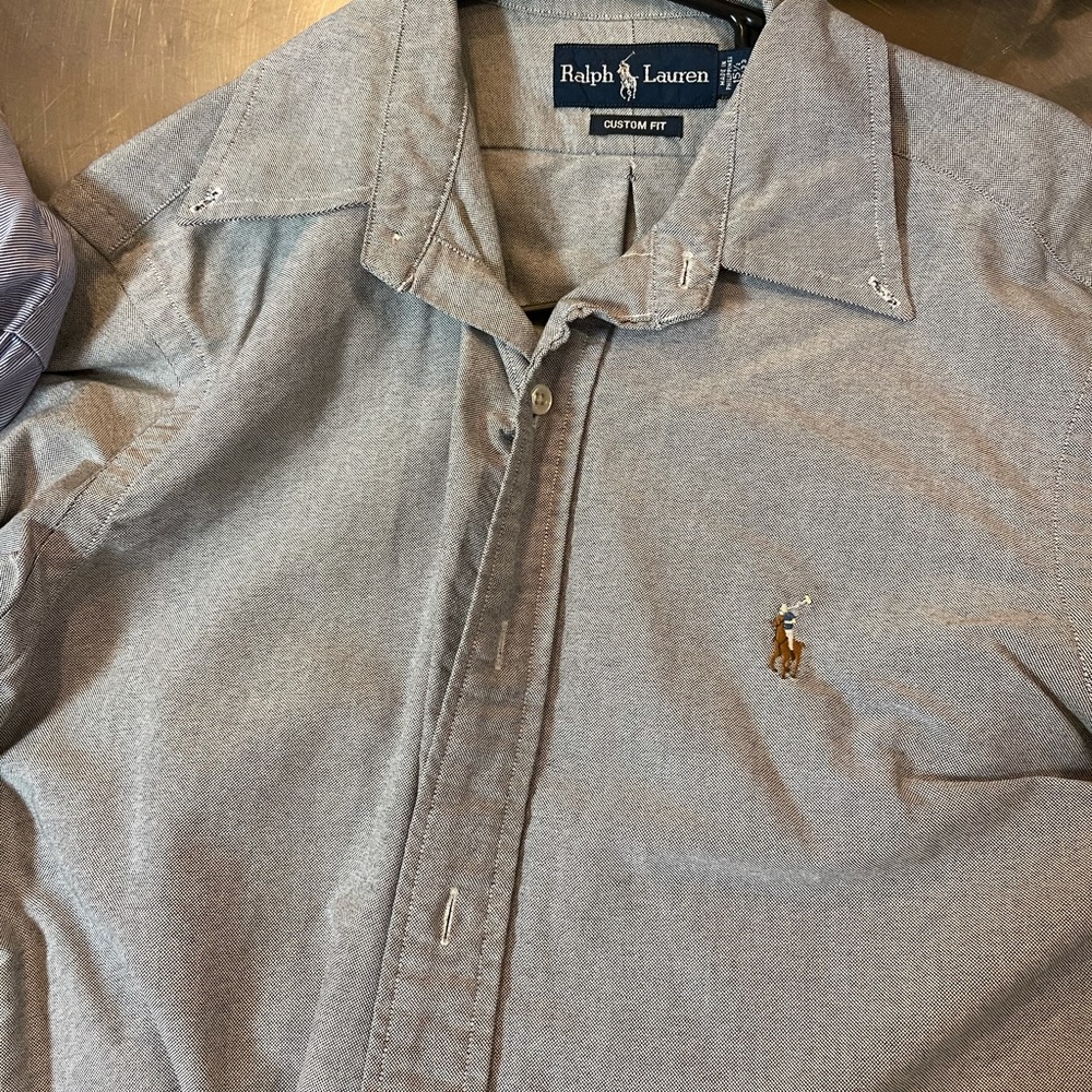 Ralph Lauren grey button down shirt